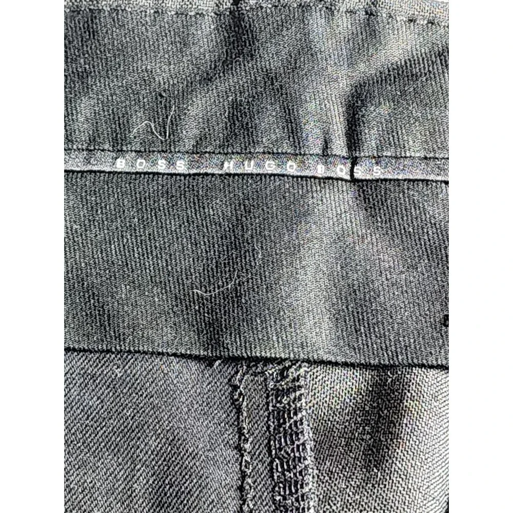 Hugo Boss Pants Mens Size 35R Dark Gray Belt Loops Flat Front Formal USA Made